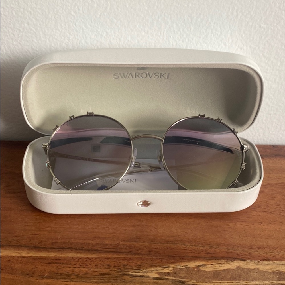 Swarovski Pink and Silver Sunglasses with Gradient Lenses